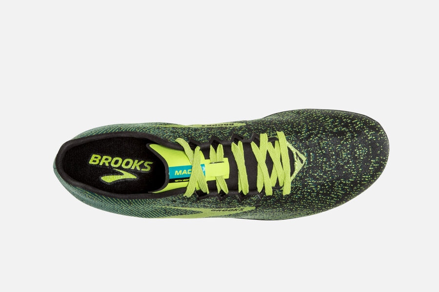 Brooks Mach 19 Spikeless Spikes Shoes - Mens - Black/Green - YI6182093